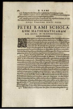 Petri rami scholarum mathematicarum. Lib. XXVII.