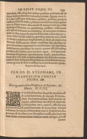 Feriis D. Stephani, In Evangelium ...