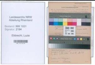 Entnazifizierung Luzie Ebbrecht , geb. 27.07.1896 ()