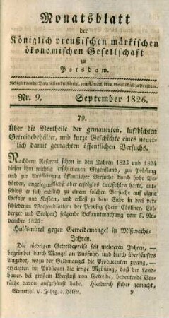 Nr. 9. September 1826.