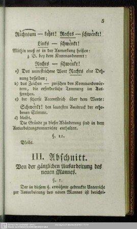 III. Abschnitt. Von der gänzlichen Ausarbeitung des neuen Mannes