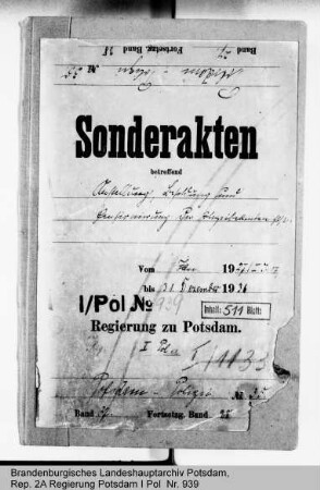Anstellung, Gehalt, Pensionierung der staatlichen Polizeibeamten in Potsdam