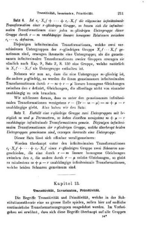 Kapitel 13. Transitivitat, Invarianten, Primitivität.