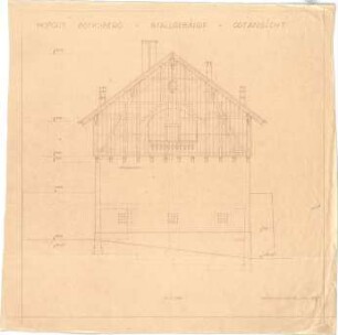 Littmann, Max; Bocksberg; Stallgebäude und Bauernhaus - Stallgebäude, Ostseite (Aufriss)