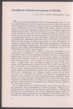 Gesicherte Stromversorgung in Berlin