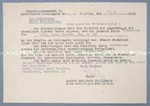Schreiben eines Wehrkreiskommandos über den Verbleib eines bei Stalingrad vermissten Wehrmachtsangehörigen