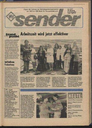 Betriebszeitung 'WF-Sender', Nr.21/1977 (3. Juniausgabe 1977)