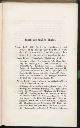 Inhalt des fünften Bandes.