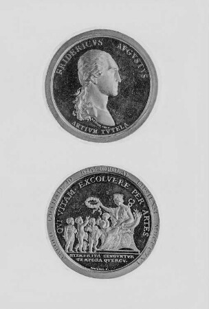 Goldene Medaille auf das 400jährige Jubiläum der Universität Leipzig 1809, Bildnis Friedrich August I., König von Sachsen