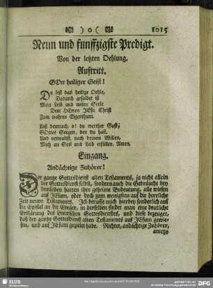Neun und funffzigste Predigt. Von der letzten Oehlung