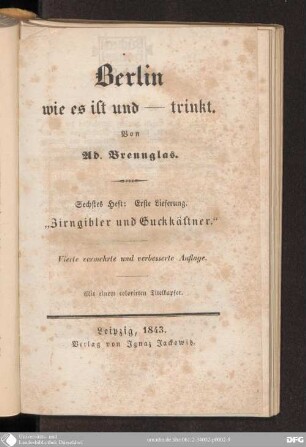 6 Heft, 1 Lfg.: Zirngibler und Guckkästner