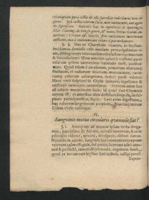 IV. Sangvinis motus circularis quomodo fiat?