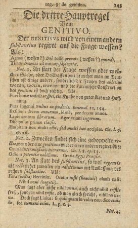 Die dritte Hauptregel. Vom Genitivo