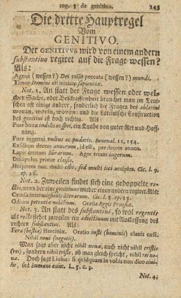 Die dritte Hauptregel. Vom Genitivo