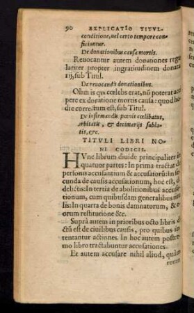 Tituli Libri Noni Codicis.