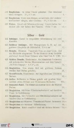 Silber – Gold (Nr. 422-467)