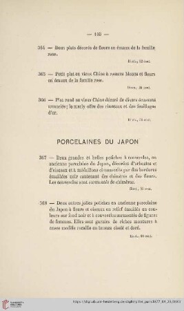 Porcelaines du Japon (Nr. 367 - 368)