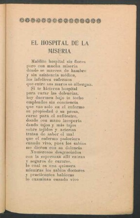 El hospital de la miseria