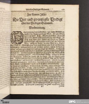 Die Vier und zwantzigste Predigt über den Prediger Salomon.