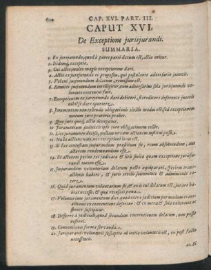 Caput XVI. De Exceptione iurisiurandi