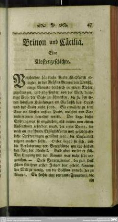 [II.] Brinon und Cäcilia. Eine Klostergeschichte