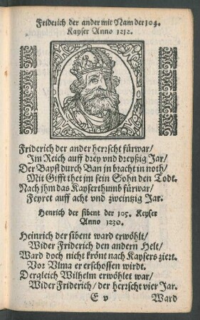 Friderich der ander mit Nam der 104. Kayser Anno 1212.
