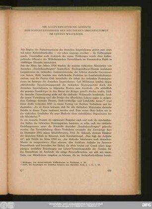 VIII. Kulturpolitische Aspekte Der Nahostexpansion Des Deutschen Imperialismus Im Ersten Weltkrieg