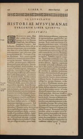 Historiae Musulmanae Turcorum Liber Quintus. Murataeus.