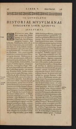Historiae Musulmanae Turcorum Liber Quintus. Murataeus.