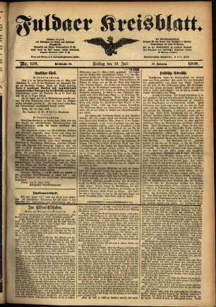 Ausgabe vom Freitag, den 10. Juli 1908.