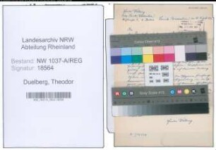 Entnazifizierung Theodor Duelberg , geb. 23.12.1892 ()