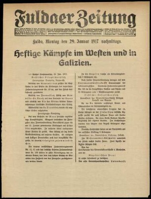 Ausgabe vom Montag, den 29. Januar 1917.