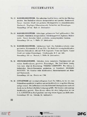 Feuerwaffen (Nr. 22-36)
