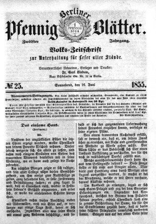 No. 25, Sonnabend, den 16. Juni