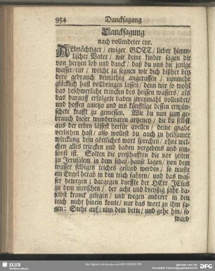 Dancksagung nach vollendeter cur