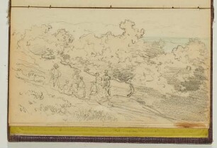 Landschaft mit Spaziergänger