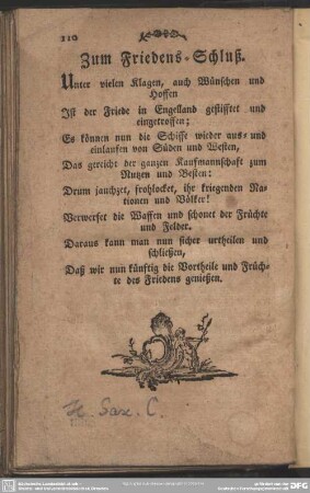 Zum Friedens-Schluß