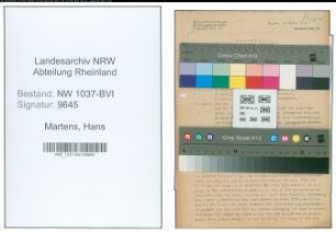 Entnazifizierung Hans Martens , geb. 14.07.1907 (Kaufmann)