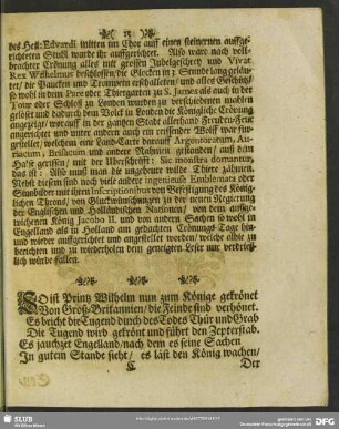 So ist Printz Wilhelm nun zum König gekrönet ...