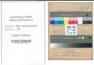 Entnazifizierung Wilhelm Hoppe , geb. 05.05.1909 (Schreinergeselle)
