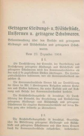 Getragene Kleidungs- u. Wäschestücke, Uniformen u. getragene Schuhwaren.