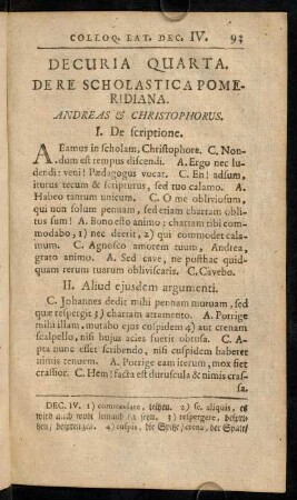 93-102, Decuria Quarta. De Re Scholastica Pomeridiana. - Decuria Quinta. De Rebus Sacris.