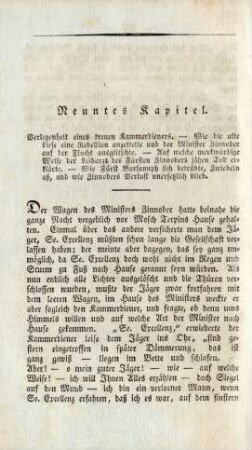 Neuntes Kapitel. Verlegenheit eines treuen Kammerdieners...