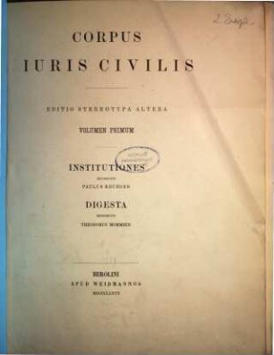 Corpus Iuris Civilis, 1