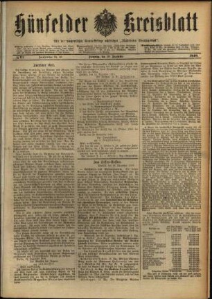 Ausgabe vom Dienstag, den 19. Dezember 1916.