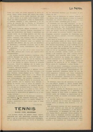 Tennis : Tennis Club Argentino