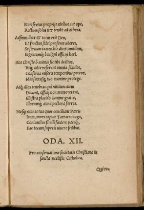 Oda XII. Pro coservatione societatis Christianae in sancta Ecclesia Catholica