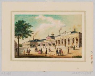 Schlesische Bahnhof an der Antonstraße in Dresden-Neustadt, 1847 eingeweiht, Blick nach Westen