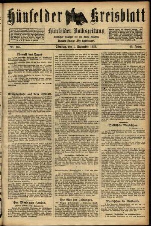 Ausgabe vom Samstag, den 01. September 1923.