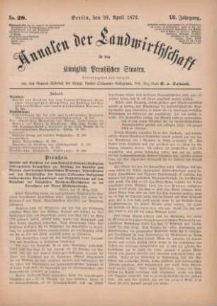 No. 29. Berlin, den 10. April 1872. XII. Jahrgang.
